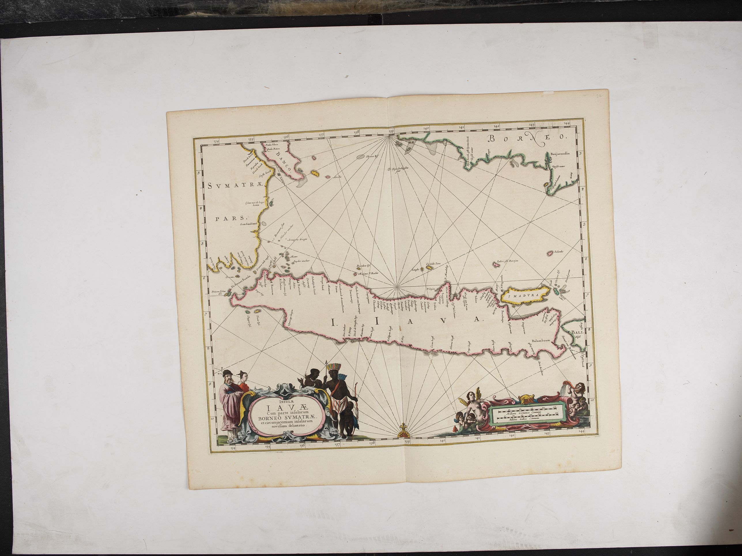 JANSSONIUS,J., Insulae Iavae Cum parte insularum Borneo Sumatrae.., antique map, old maps