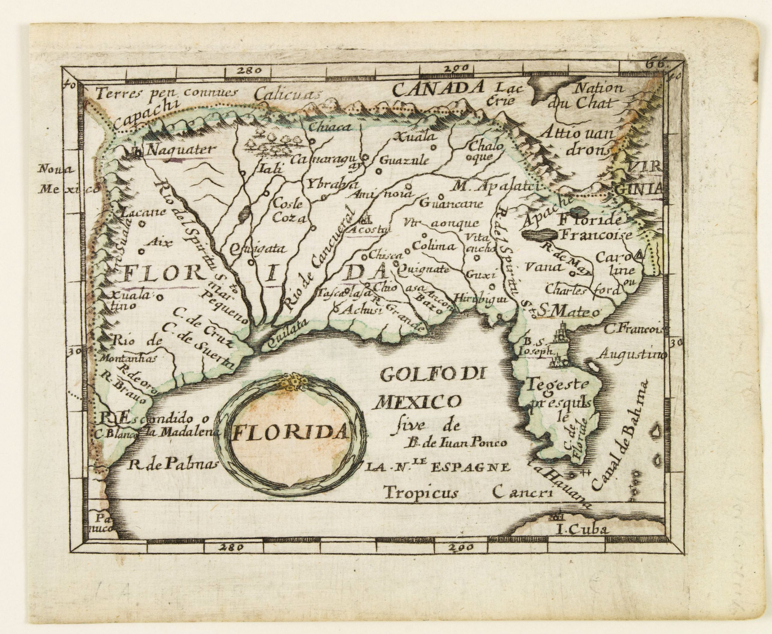 BEER,J.C., Florida., antique map, old maps