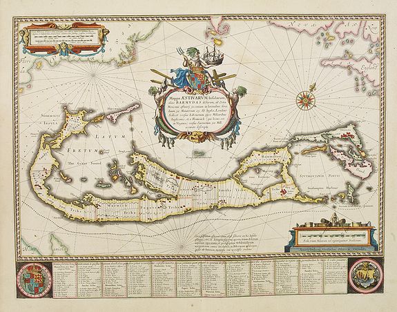 BLAEU, W., Mappa Aestivarum Insularum alias Barmudas., antique map, old maps