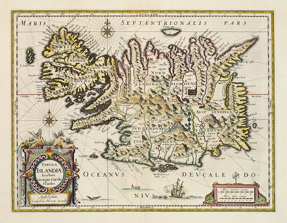 BLAEU:W., Tabula Islandiae.., antique map, old maps