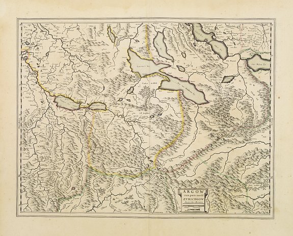BLAEU,W., Argow cum parte merid. Zurichgow., antique map, old maps