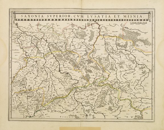 BLAEU, W., Saxonia Superior, cum Lusatia et Misnia., antique map, old maps