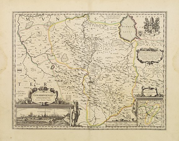 BLAEU,W., Osnabrugensis Episcopatus., antique map, old maps