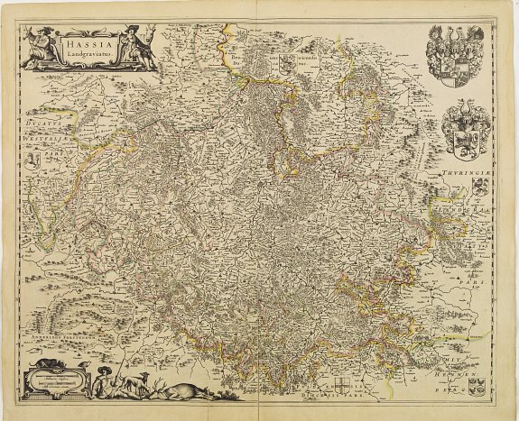 BLAEU,W., Hassia Landgraviatus., antique map, old maps