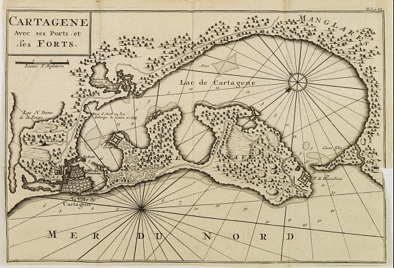 BERNARD, J.F., CARTAGENE Avec ses Ports et ses FORTS., antique map, old maps