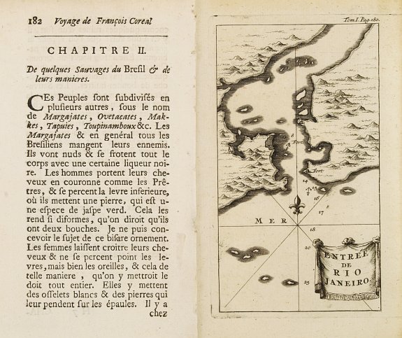 BERNARD, J.F., Entrée de Rio Janeiro., antique map, old maps