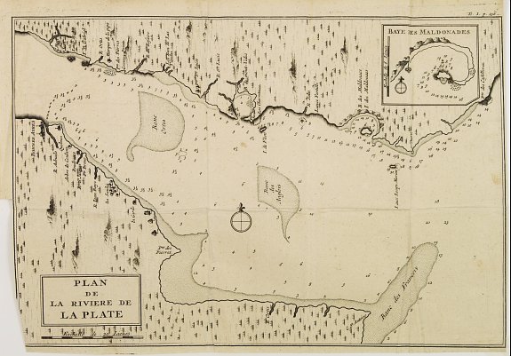 BERNARD, J.F., PLAN de la Riviere de la PLATE., antique map, old maps