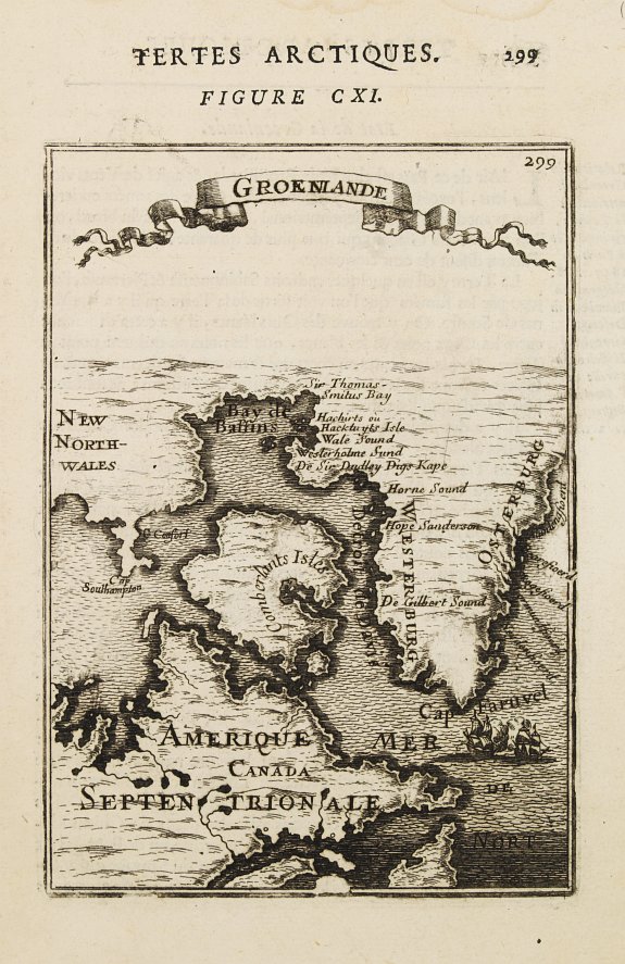 MALLET, A.M., Groenlande., antique map, old maps
