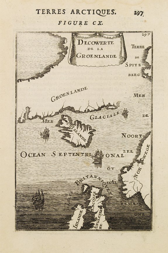 MALLET, A.M., Decouverte de la Groenlande., antique map, old maps