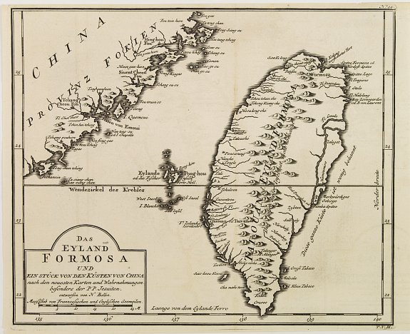 BELLIN,J.N., Das Eyland Formosa und ein stück von den Küsten von China.., antique map, old maps