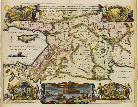 STOOPENDAAL,B., De gelegentheyt van 't Paradys en de 't Landt Canaan.., antique map, old maps
