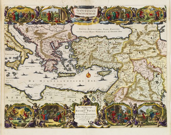 STOOPENDAAL,D, De Beschrijvingh van de Reysen Pauli.., antique map, old maps