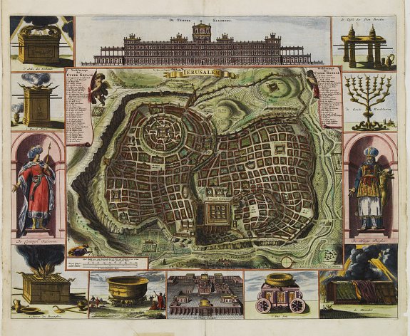 STOOPENDAEL,D., Ierusalem., antique map, old maps