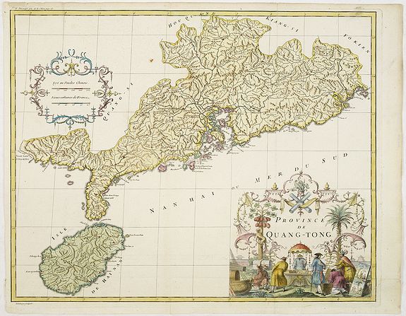 ANVILLE, J.B.D', Province de Quang-Tong., antique map, old maps