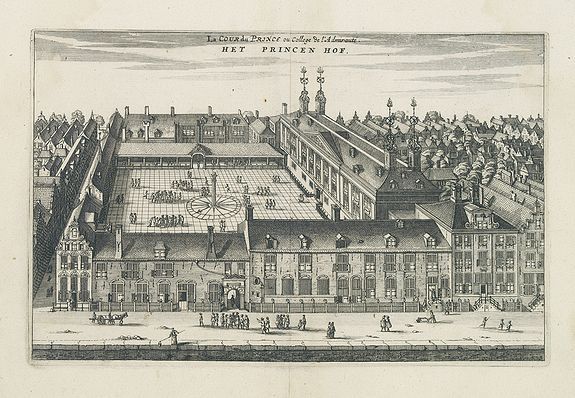 DAPPER, O., La Cour du Prince ou College de l'Admirauté. - HET PRINCEN HOF., antique map, old maps