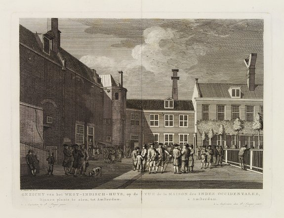 FOUQUET jr., P., Gezicht van het West-Indisch-Huys, op de binnen plaats., antique map, old maps