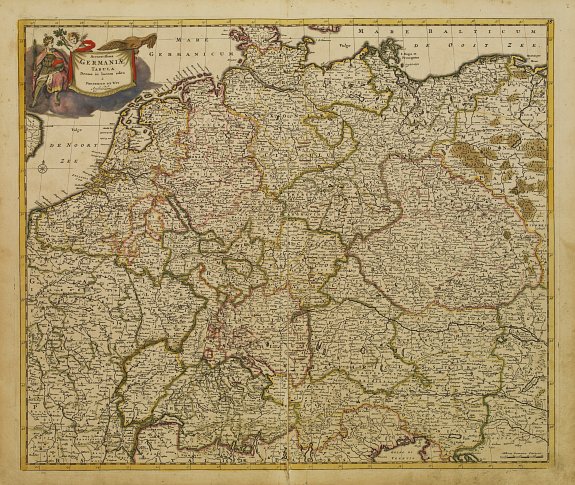 DE WIT,F, Accuratissima Germaniae Tabula Denuo in lucem edita., antique map, old maps