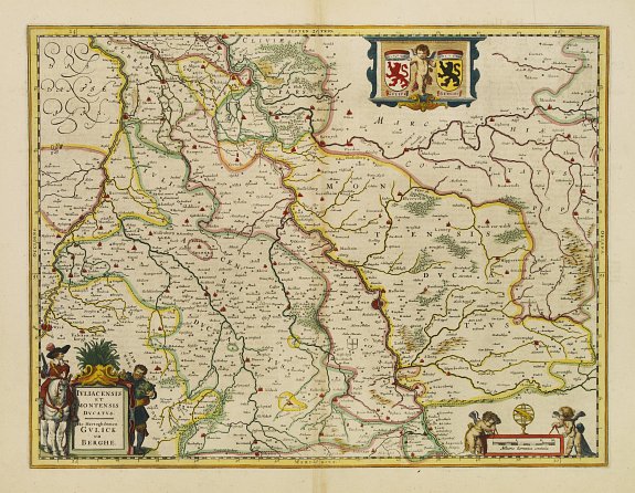 BLAEU,W., Iuliacensis et Montensis Ducatus. De Hertoghdomen Gulick en Berghe., antique map, old maps