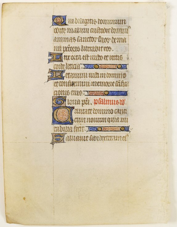 ANONYMOUS, Manuscript leaf from a Book of Hours., antique map, old maps