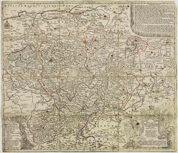 SEUTTER,M., Ducatus Westphalia novâ mappâ Geographicâ.., antique map, old maps
