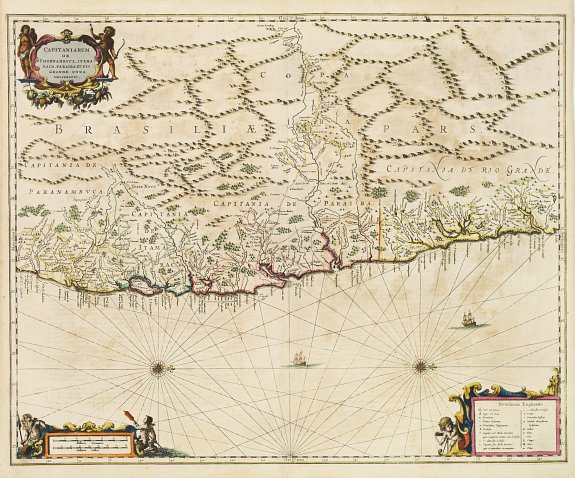 JANSSONIUS,J., Capitaniarum de Phernambuca, Itamaraca, Paraiba.., antique map, old maps