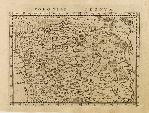 MAGINI, G.A., Poloniae Regnum., antique map, old maps