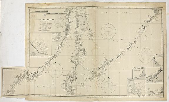 THE HYDROGRAPHIC OFFICE OF THE ADMIRALTY, Japan - The Kuril Islands from Nipon to Kamchatka.., antique map, old maps