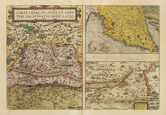 ORTELIUS, A., Carinthiae et Goritiae... / Histria tabula.../ Zarae, et Serebenici .., antique map, old maps