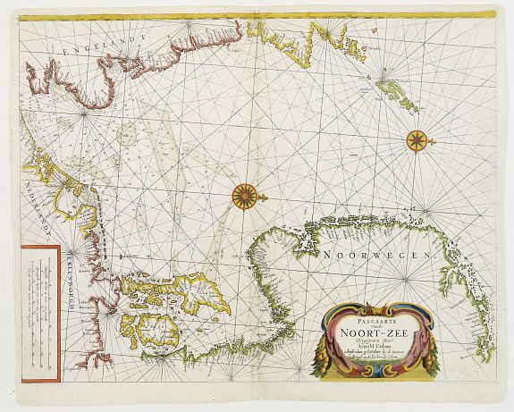 COLOM,A., Pascaerte vande Noort-Zee.., antique map, old maps
