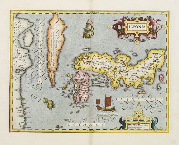 HONDIUS,H., IAPONIA., antique map, old maps