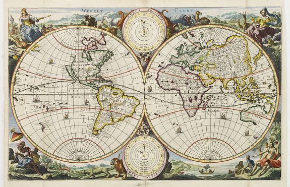 STOOPENDAAL,D., Werelt Caert., antique map, old maps