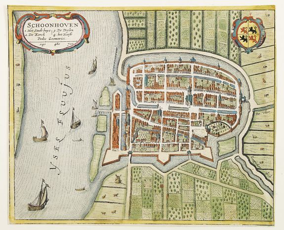 JANSSONIUS, J., Schoonhoven., antique map, old maps