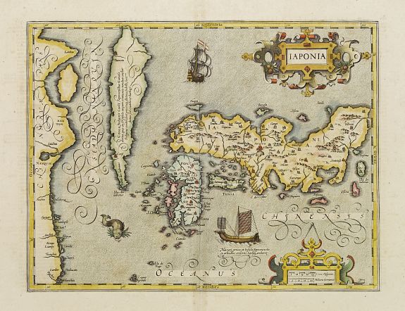 HONDIUS,H., IAPONIA., antique map, old maps