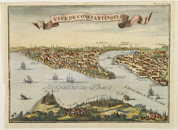 ANONYMOUS, Veue de Constantinople., antique map, old maps