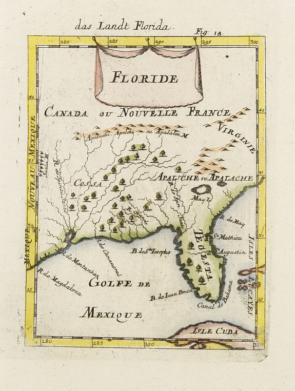 MALLET,A.M., Floride., antique map, old maps