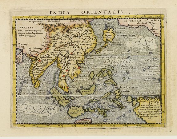 MAGINI,G.A./ PORRO,G., India Orientalis., antique map, old maps