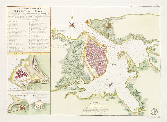 DÉPÔT GÉNÉRAL DE LA MARINE / BELLIN, J.N., Carte Hydrographique de la Baye de la Havane.. N° 69., antique map, old maps