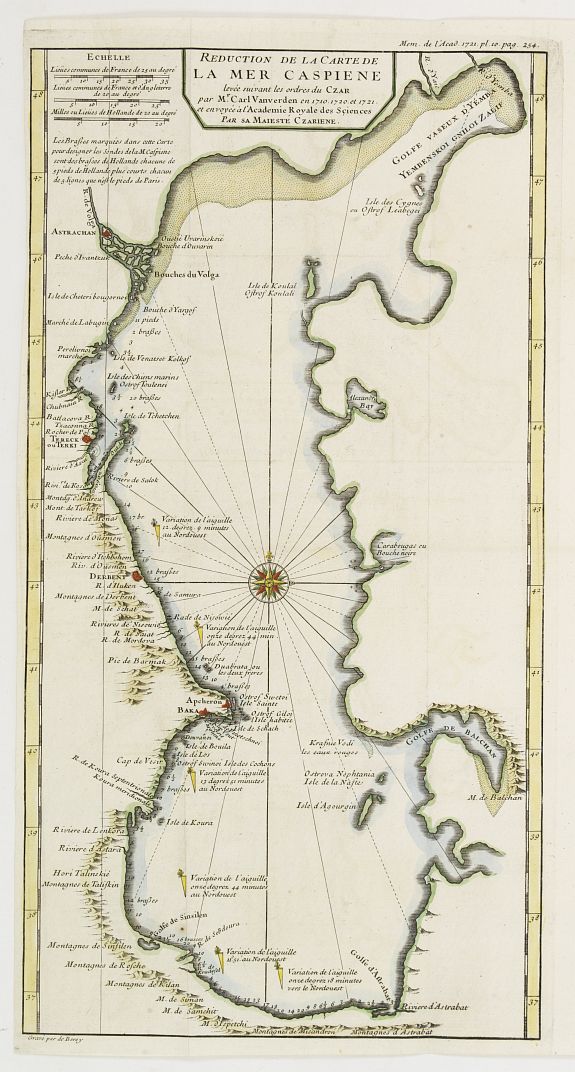 ANONYMOUS, Reduction De La Carte De La Mer Caspienne.., antique map, old maps