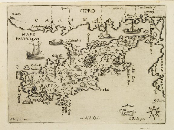PIACENZA,F., CIPRO, antique map, old maps