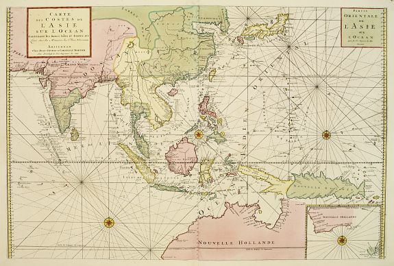 JAILLOT,H./ COVENS,P./ MORTIER, C., Carte des costes de l'Asie sur l'Ocean.., antique map, old maps