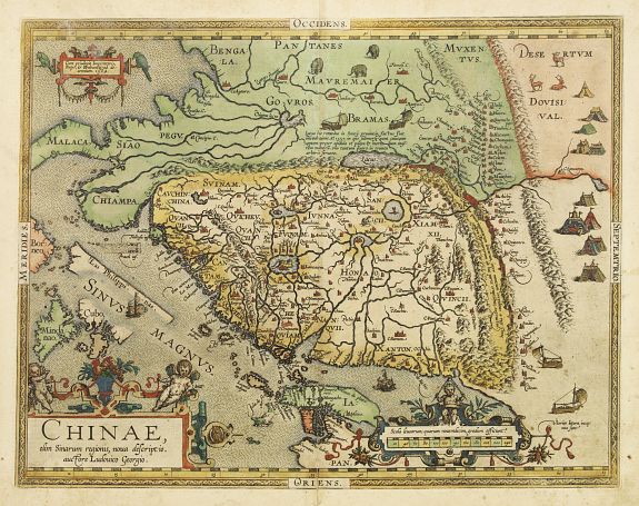 ORTELIUS,A., Chinae, olim Sinarum Regionis, nova descriptio. auctore Ludovico Georgio., antique map, old maps
