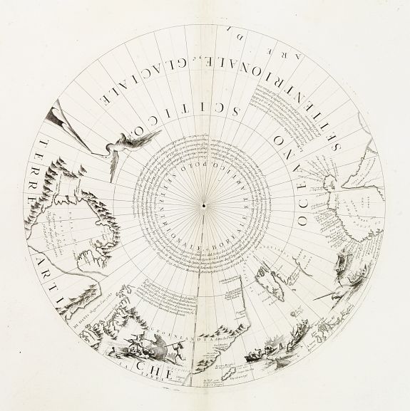 CORONELLI,V.M., Polar calottes from a globe., antique map, old maps