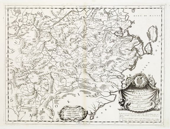 CORONELLI,V.M., Chekiang, e Kiangsi, Provincie della Cina.., antique map, old maps