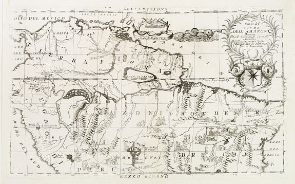 CORONELLI,V.M., Corso del Fiume dell Amazoni.., antique map, old maps