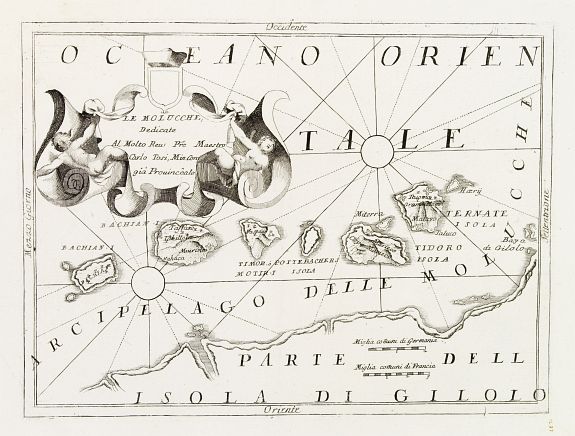 CORONELLI,V.M., Le Molucche.., antique map, old maps