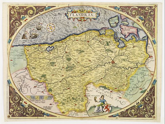 ORTELIUS,A., Flandria., antique map, old maps
