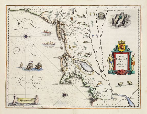 BLAEU, J., Nova Belgica et Anglia Nova., antique map, old maps