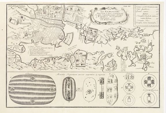 KAEMPFER, E. / SCHEUCHZER, J.G., Urbs Nangasaki Cum Portu & Agro circumjacenti.., antique map, old maps