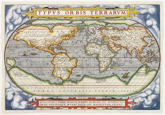 ORTELIUS,A., Typus Orbis Terrarum., antique map, old maps