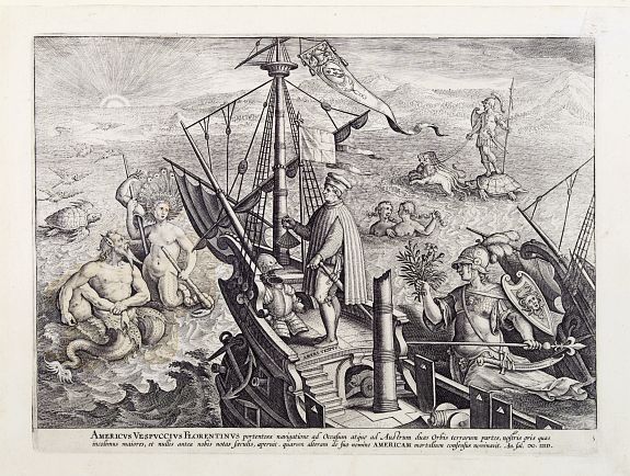 STRADANUS,J., Americvs Vespvccivs Florentinvs.., antique map, old maps